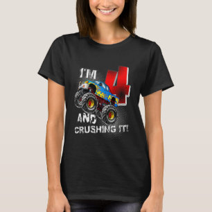 T-shirt Enfants Monster Truck Anniversaire J'ai 4 ans et l