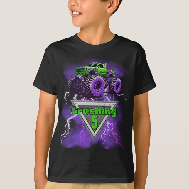T-shirt Enfants Monster Truck Crushing "Age" (Devant)