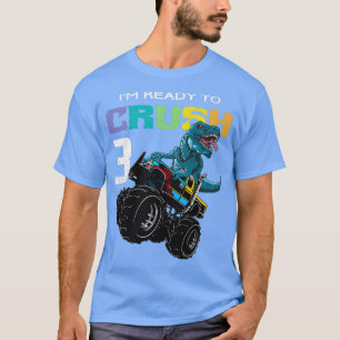 T-shirt Enfants Monster Truck Dinosaur 3e anniversaire Fun