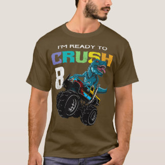 T-shirt Enfants Monster Truck Dinosaur 8e anniversaire Fun