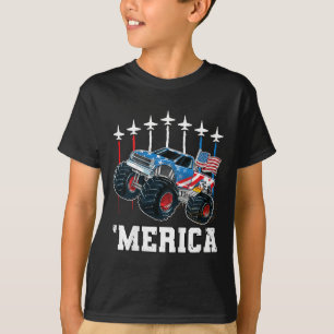 T-shirt Enfants Monster Truck Drapeau Usa Patriotique Tout