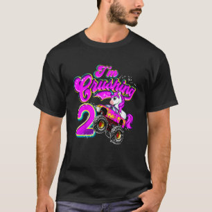 T-shirt Enfants Monster Truck Unicorn I'm Crushing 2 Girls