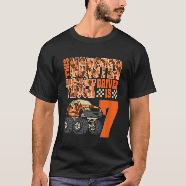 T-shirt Enfants Monster Trucks 7e fête d'anniversaire 7 an (Devant)