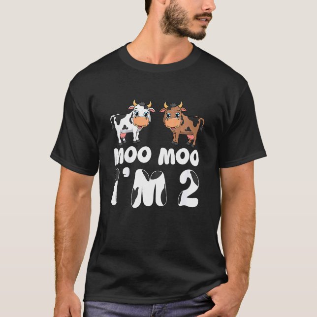T-shirt Enfants Moo Moo Je suis deux vaches mignonnes 2e v (Devant)