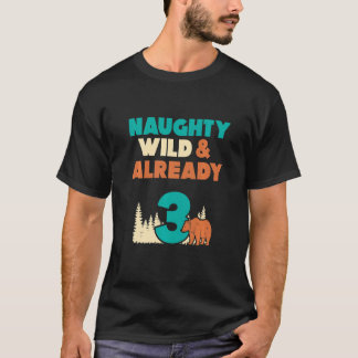 T-shirt Enfants Naughty Wild & Déjà 3 Anniversaire Brown O