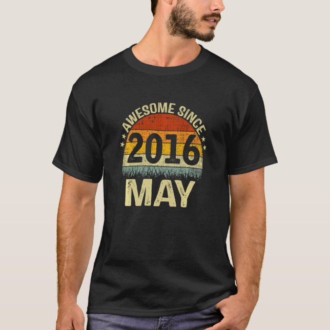 T-shirt Enfants Nés En Mai 2016 Magnifique Depuis 6 Ans 6è (Devant)
