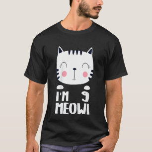 T-shirt Enfants Neuvième fille Anniversaire Kawi Chat I'm 