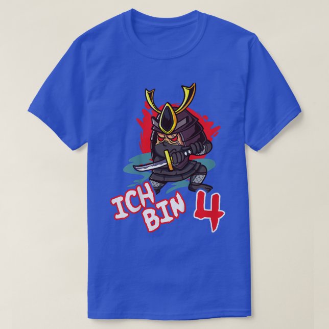 T-shirt Enfants Ninja Enfants    Quatrième anniversaire Sa (Design devant)
