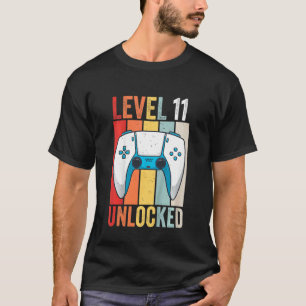 T-shirt Enfants Niveau 11 Jeu déverrouillé 11 ans Joueur 1