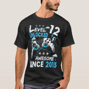 T-shirt Enfants Niveau 12 Déverrouillé Vidéo 12 Ans