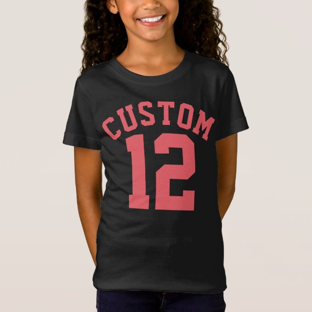 T-Shirt Enfants noirs et coraux | Sports Jersey Design (Devant)