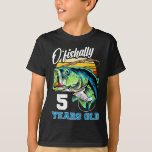 T-shirt Enfants officielement 5 ans pêcheur 5e anniversair