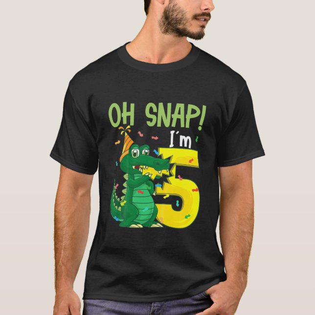 T-shirt Enfants Oh Snap Je suis 5 Crocodile 5E Anniversair (Devant)