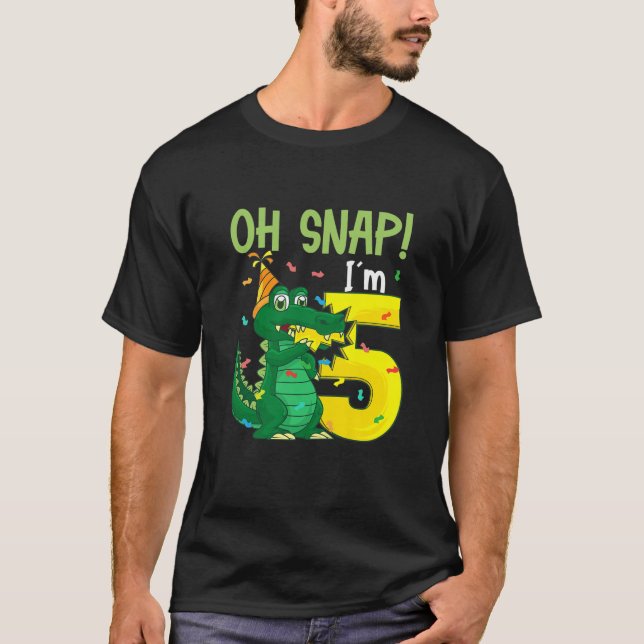 T-shirt Enfants Oh Snap Je suis 5 Crocodile 5E Anniversair (Devant)