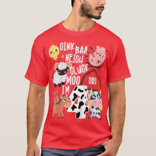 T-shirt Enfants Oink Baa Neigh Cluck Moo Je suis 4 ans fer
