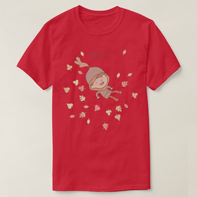 T-shirt Enfants Oli bonjour automne (Design devant)