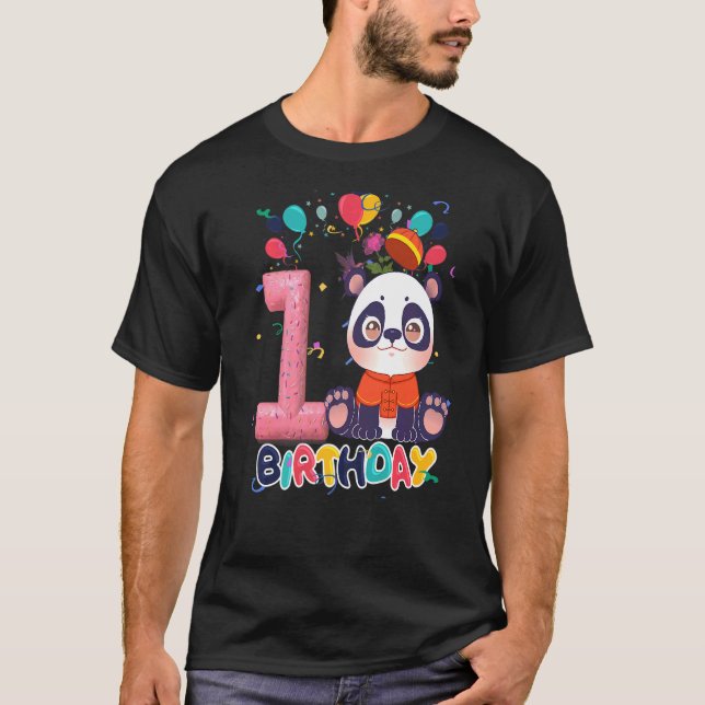 T-shirt Enfants Panda Anniversaire fête 1 An Garçon 1th Pa (Devant)