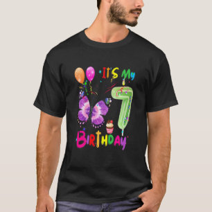 T-shirt Enfants Papillon Anniversaire C'est mon 7e anniver