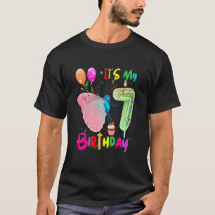 T-shirt Enfants Papillon Anniversaire C'est mon 7e anniver