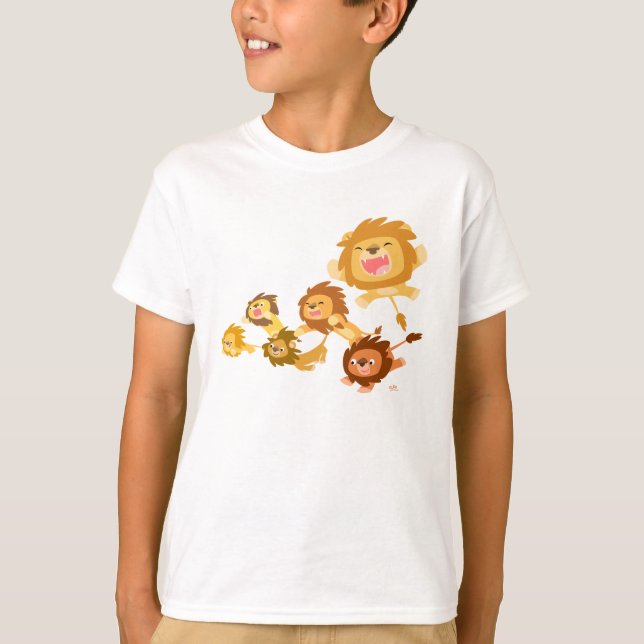 T-shirt Enfants Parade Lions Cartoon Cute (Devant)