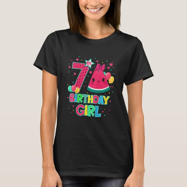 T-shirt Enfants Pastèque Décorations Anniversaires Pour Fi (Devant)