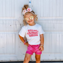 T-shirt Enfants Peace Out maternelle en rose