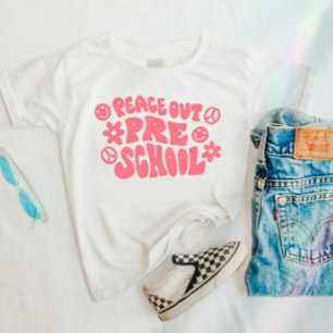 T-shirt Enfants Peace Out préscolaire en rose