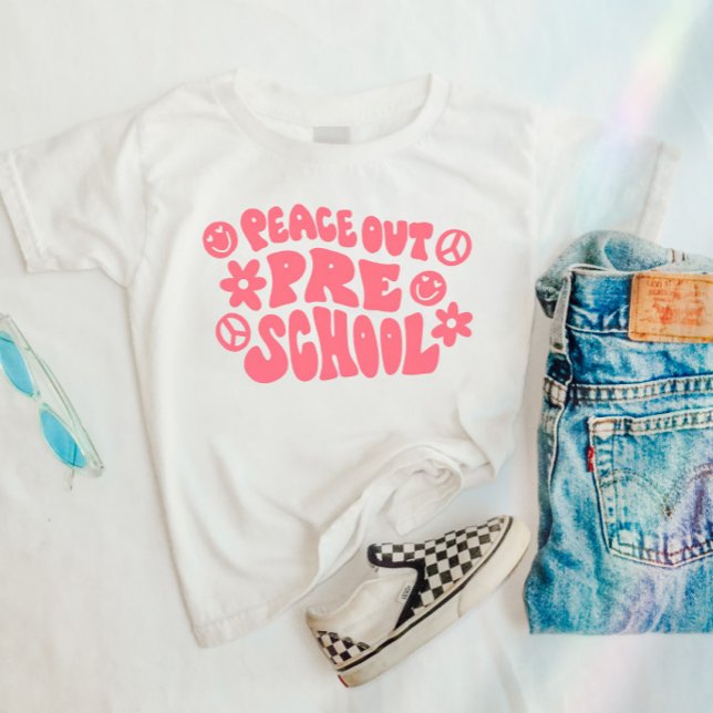 T-shirt Enfants Peace Out préscolaire en rose (Créateur téléchargé)