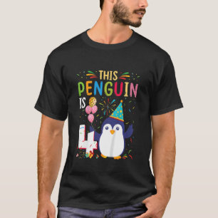 T-shirt Enfants Penguin 4e anniversaire Penguin fête d'ann