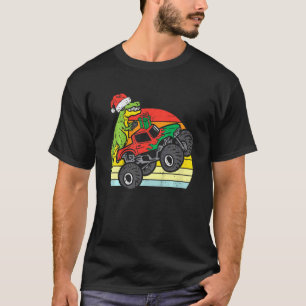 T-shirt Enfants Père Noël Monster Truck Dino Xmas Toddler