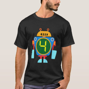 T-shirt Enfants Petit Robot Anniversaire 4e anniversaire T
