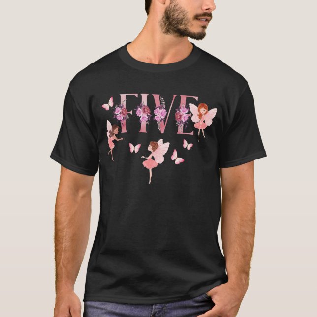T-shirt Enfants Petite Fée Fille 5e anniversaire 5 ans Fa (Devant)