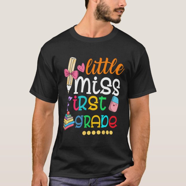 T-shirt Enfants Petite Miss Première Année Retour À L'Écol (Devant)