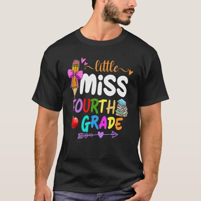 T-shirt Enfants Petite Miss Quatrième Année Retour À L'Éco (Devant)