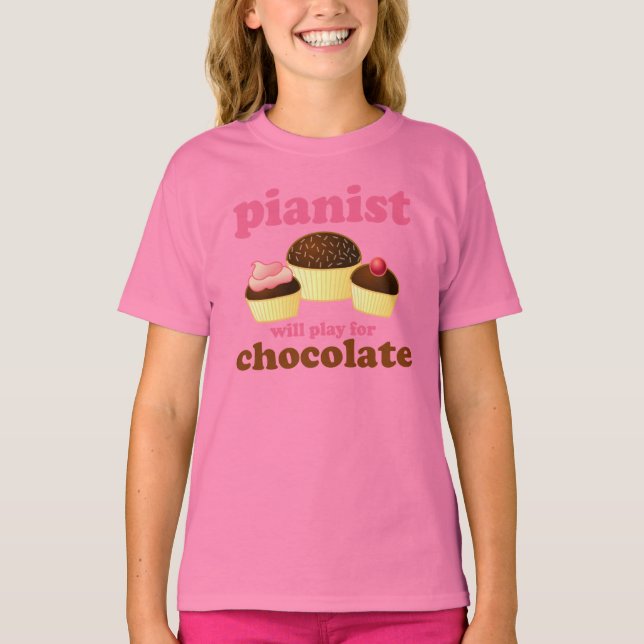 T-shirt Enfants Piano Rose Cute (Devant)