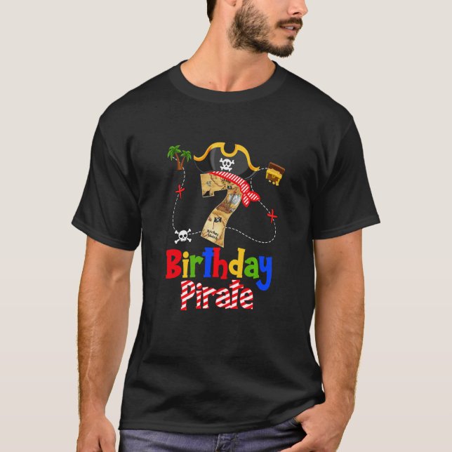 T-shirt Enfants Pirate 7e anniversaire Décorations Enfants (Devant)