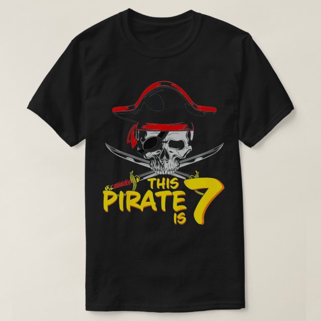 T-shirt Enfants Pirate 7e anniversaire Garçon Ce pirate es (Design devant)