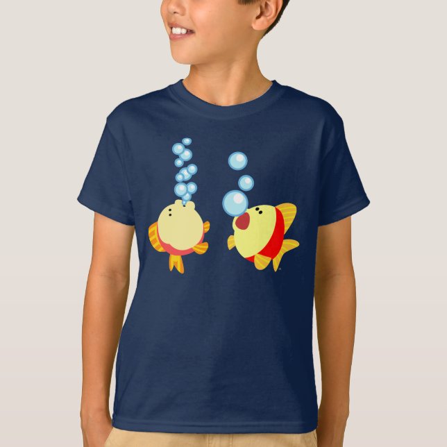 T-shirt Enfants Poisson Poisson Bouillonnant Cute (Devant)
