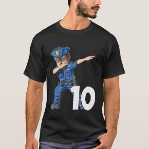 T-shirt Enfants Police Anniversaire 10 Police Thème 10E