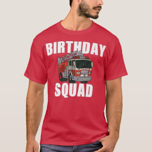 T-shirt Enfants Pompier Anniversaire Squad Fire Truck Boy