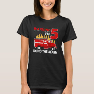 T-shirt Enfants pompier avec camion incendie Je suis 5 ans