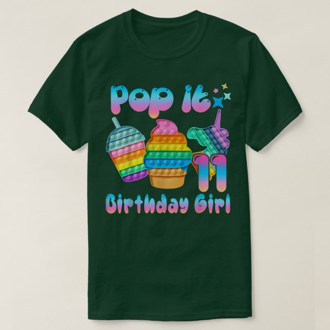 T-shirt Enfants Pop It 11 Fille d'anniversaire pour 11ans  (Design devant)