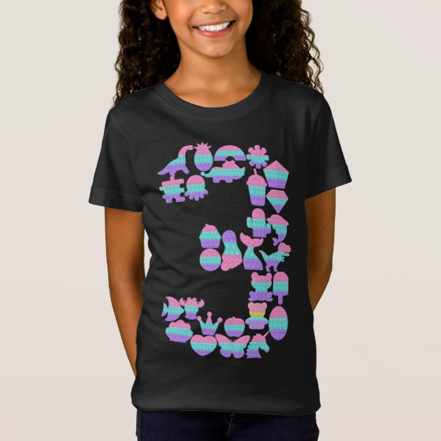 T-Shirt Enfants Pop It 3e année 3e anniversaire Fidget Pop (Devant)
