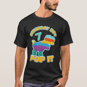 T-shirt Enfants Pop It 7E Année Anniversaire Garçon Dino G
