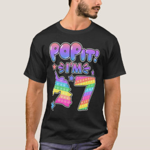T-shirt Enfants Pop It 7th Birthday Girls Boys 7 Years Old