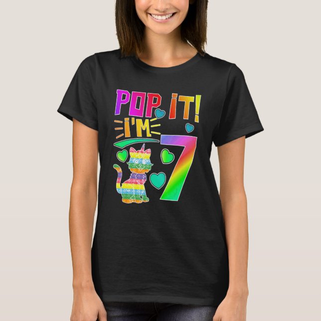 T-shirt Enfants Pop It 7th Birthday Girys Boys Seven Years (Devant)
