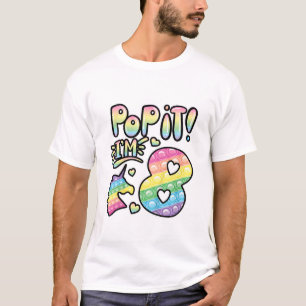 T-shirt Enfants Pop It 8e Anniversaire Filles Garçons 8 An