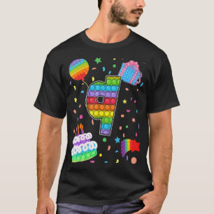 T-shirt Enfants Pop It 9th Birthday Girls Boys 9 Years Old