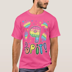 T-shirt Enfants Pop It 9th Birthday Girls Boys 9 Years Old