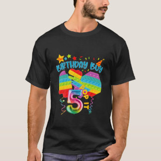 T-shirt Enfants Pop It Anniversaire Pour 5 Ans Soirée Garç
